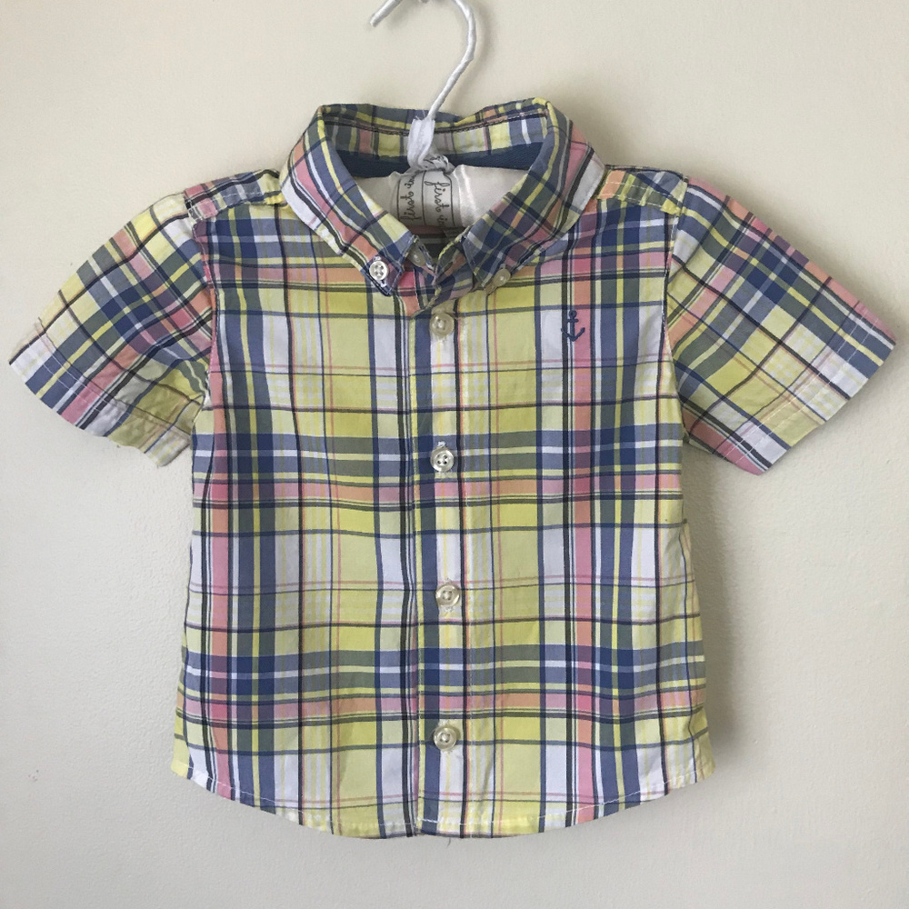 New Carters 12 Months Button-Front Shirt Baby Boy - Picture 1 of 2